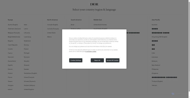 Security scan screenshot of https://www.dior.com/