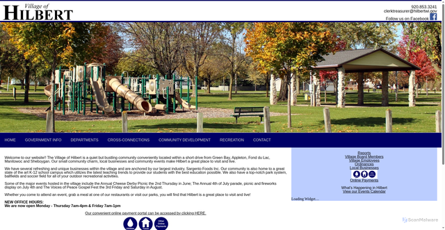 Security scan screenshot of https://hilbertwi.gov/