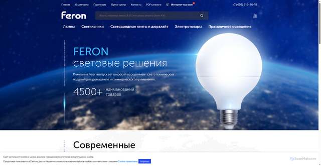 Security scan screenshot of https://feron.ru