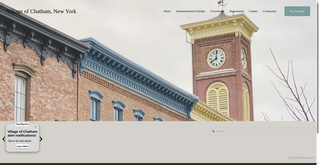 Security scan screenshot of https://villageofchathamny.gov/