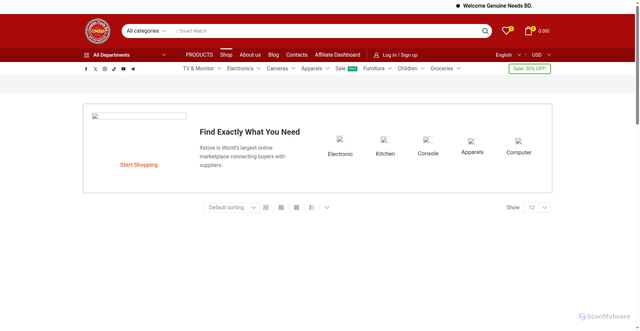Security scan screenshot of https://genuineneedsbd.com/shop-2/