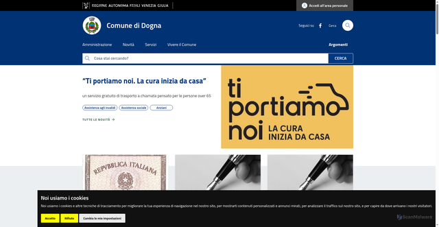 Security scan screenshot of https://www.comune.dogna.ud.it