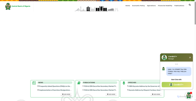 Security scan screenshot of https://www.cbn.gov.ng/