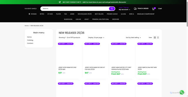 Security scan screenshot of https://favoriteshield.com/collections/new-releases-25-26