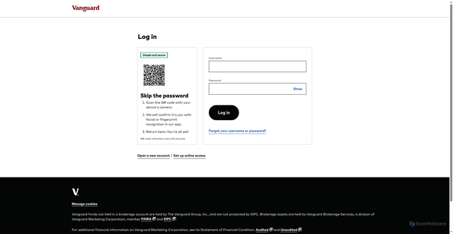 Security scan screenshot of https://etfs-stocks.web.vanguard.com
