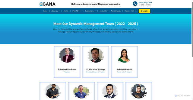 Security scan screenshot of https://banaonline.org/about-us/management-team-2022/