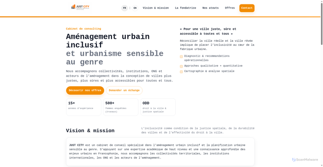 Security scan screenshot of https://just-city.com/