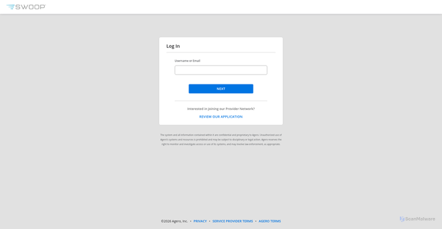 Security scan screenshot of https://app.joinswoop.com