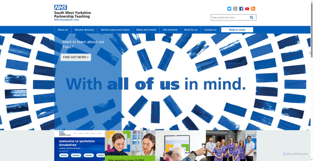 Security scan screenshot of https://www.southwestyorkshire.nhs.uk/