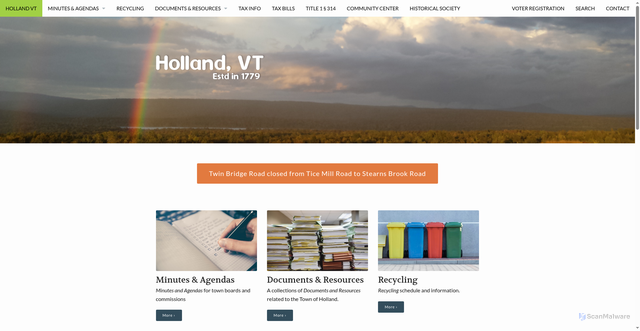 Security scan screenshot of https://hollandvt.gov/