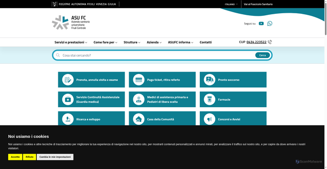 Security scan screenshot of https://asufc.sanita.fvg.it/it/