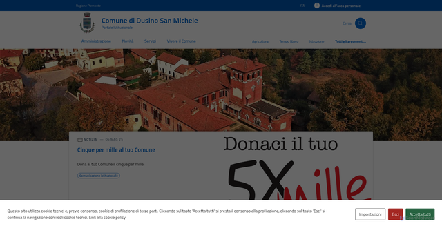 Security scan screenshot of https://comune.dusinosanmichele.at.it/