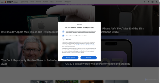 Security scan screenshot of https://www.idropnews.com/rumors/