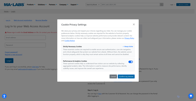 Security scan screenshot of https://www.malabs.com/login