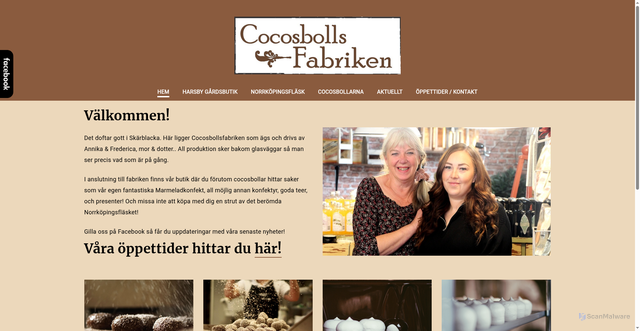 Security scan screenshot of https://cocosbollsfabriken.se