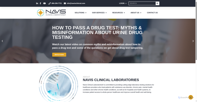 Security scan screenshot of https://navisclinical.com