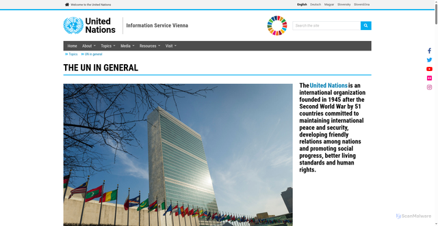 Security scan screenshot of https://unis.unvienna.org/unis/en/topics/the-un-in-general.html