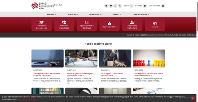 Security scan screenshot of https://www.odcec.roma.it/
