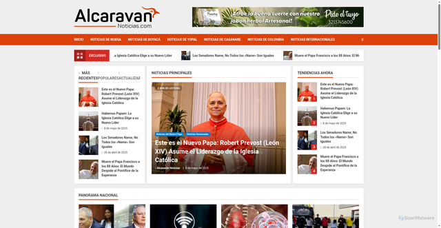 Security scan screenshot of https://alcaravannoticias.com/mapa-del-sitio/