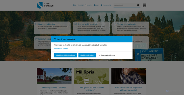 Security scan screenshot of https://www.aneby.se/
