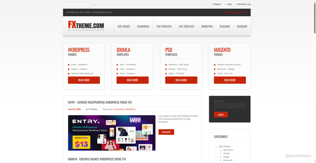 Security scan screenshot of https://fxtheme.com