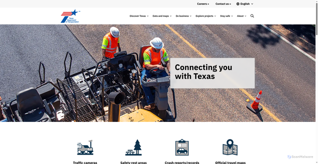 Security scan screenshot of https://www.txdot.gov/