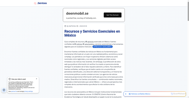 Security scan screenshot of https://deenmobil.se