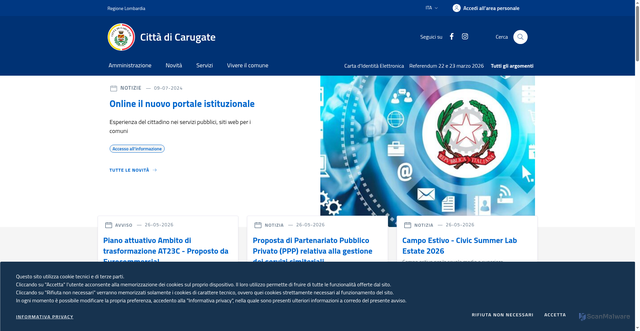 Security scan screenshot of https://www.comune.carugate.mi.it