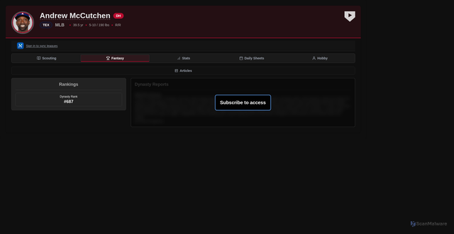 Security scan screenshot of https://www.prospectslive.com/widgets/player-profile/andrew-mccutchen