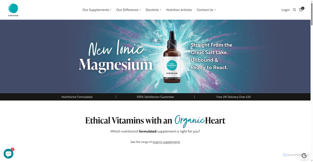 Security scan screenshot of https://viridian-nutrition.com