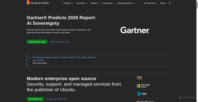 Security scan screenshot of https://www.ubuntu.com