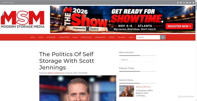 Security scan screenshot of https://www.modernstoragemedia.com/msm-exclusives/the-politics-of-self-storage-with-scott-jennings