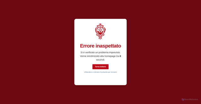 Security scan screenshot of https://www.comune.rossana.cn.it/error.html