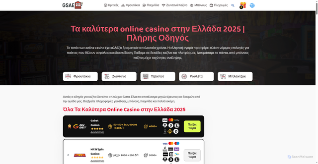 Security scan screenshot of https://www.gsae.edu.gr/