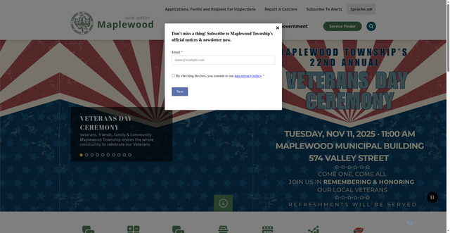 Security scan screenshot of https://www.maplewoodnj.gov/