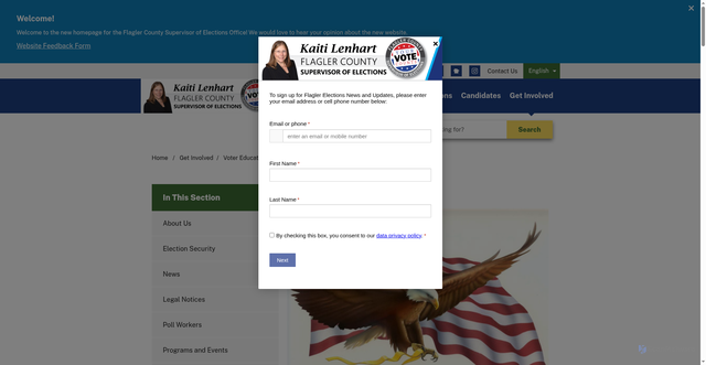 Security scan screenshot of https://www.flaglerelections.gov/Get-Involved/Voter-Education/History-of-Our-Flag