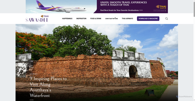 Security scan screenshot of https://sawasdee.thaiairways.com