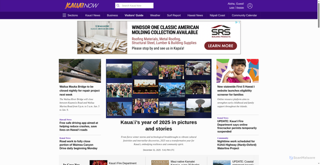 Security scan screenshot of https://kauainownews.com/