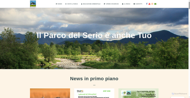 Security scan screenshot of https://parcodelserio.it/