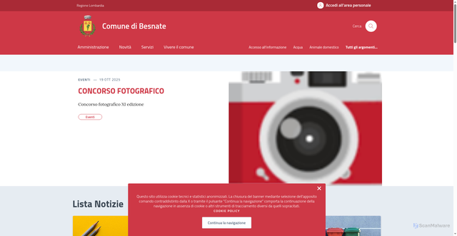 Security scan screenshot of https://www.comune.besnate.va.it/