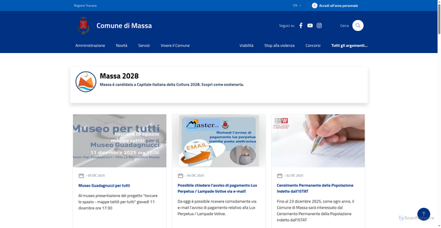 Security scan screenshot of https://www.comune.massa.ms.it/