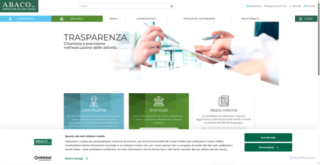 Security scan screenshot of https://www.abacospa.it/
