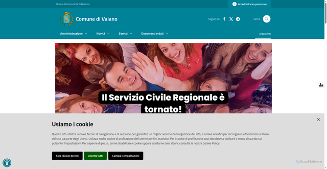 Security scan screenshot of https://www.comune.vaiano.po.it