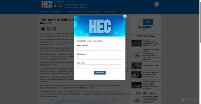 Security scan screenshot of https://hecmedia.org/posts/this-years-el-nino-is-on-track-to-rival-the-worst-on-record