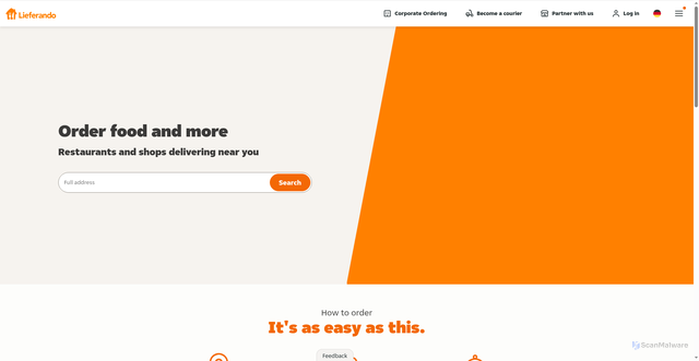 Security scan screenshot of https://lieferando.de
