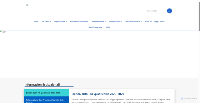 Security scan screenshot of https://ordinereggiocalabria.conaf.it/