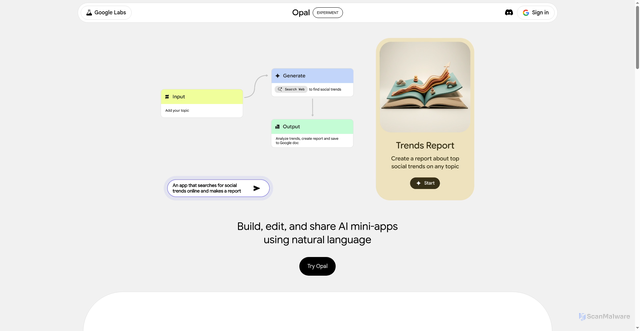 Security scan screenshot of https://opal.google