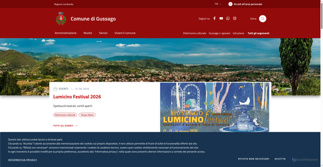 Security scan screenshot of https://www.comune.gussago.bs.it