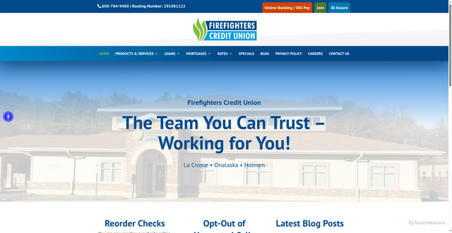 Security scan screenshot of https://myfirecu.org/