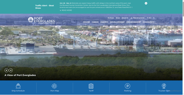 Security scan screenshot of https://www.porteverglades.net/